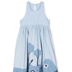 Stella McCartney Light Blue Kids Dress with Tree Design